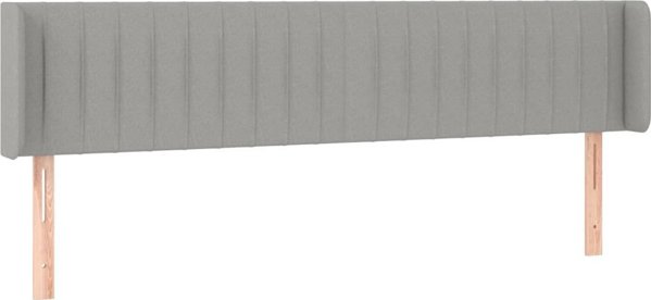 vidaXL Zaglowek do lozka z LED, jasnoszary, 163x16x78/88 cm, tkanina