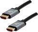 Καλώδιο HDMI 2.1 NoName, Υπερυψηλή Ταχύτητα 8K@60Hz, 48Gb/s, 2m, Επιχρυσωμένο με Αλουμινένιο Περίβλημα, Γκρι