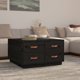 vidaXL Stolik kawowy, czarny, 80x80x45 cm, lite drewno sosnowe
