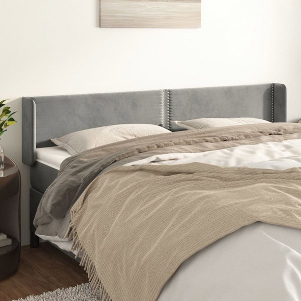 vidaXL Κεφαλάρι uszak ανοιχτό γκρι 203x16x78/88 cm βελούδο
