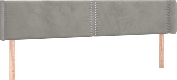 vidaXL Κεφαλάρι uszak ανοιχτό γκρι 203x16x78/88 cm βελούδο