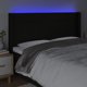 vidaXL Zaglowek do lozka z LED, czarny, 163x16x118/128 cm, tkanina