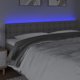 vidaXL Κεφαλάρι κρεβατιού με LED, γκρι, 180x5x78/88 εκ., συνθετικό δέρμα