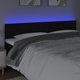 vidaXL Zaglowek do lozka z LED, czarny, 200x5x78/88 cm, tkanina