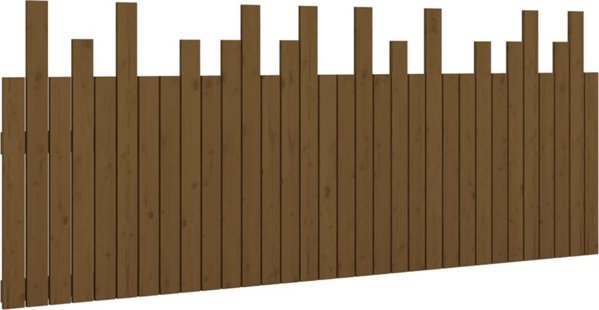 vidaXL Κεφαλάρι Κρεβατιού, Μέλι Καφέ, 204x3x80 εκ., Συμπαγές Πεύκο Ξύλο