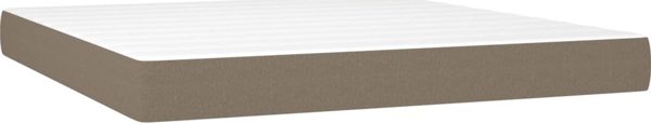 vidaXL κρεβάτι continental με στρώμα, γκρι-καφέ (taupe), ύφασμα, 180x200 cm