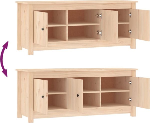 vidaXL Szafka na buty, 110x38x45,5 cm, lite drewno sosnowe