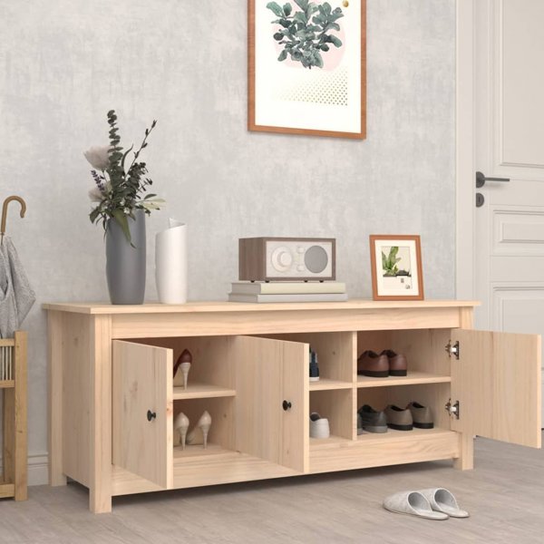 vidaXL Szafka na buty, 110x38x45,5 cm, lite drewno sosnowe