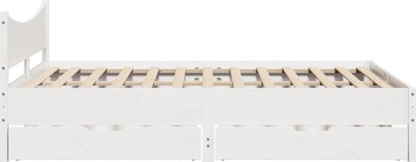 vidaXL Κορμός Κρεβατιού με Συρτάρια, Λευκός, 120x200 εκ, Πεύκο
