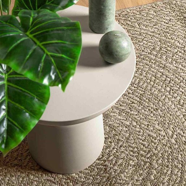 vidaXL Χαλί ZIZUR Μπεζ 140x200 cm Σχεδιασμένο σαν Τζούτι