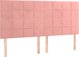 vidaXL Κεφαλάρι κρεβατιού με LED, ροζ, 200x5x118/128 cm, βελούδο