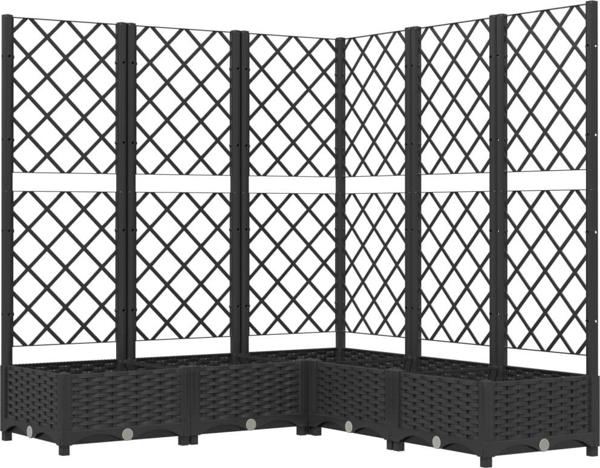 vidaXL Κασπώ κήπου με πλέγμα, μαύρο, 120x120x121,5 εκ., από PP