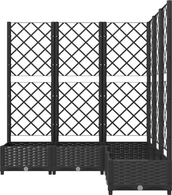 vidaXL Κασπώ κήπου με πλέγμα, μαύρο, 120x120x121,5 εκ., από PP