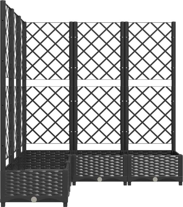 vidaXL Κασπώ κήπου με πλέγμα, μαύρο, 120x120x121,5 εκ., από PP