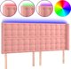 vidaxl Κεφαλάρι Κρεβατιού με LED Ροζ 183x16x118/128 cm Βελούδινο