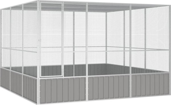 vidaXL vidaXL Woliera, szara, 302,5x324,5x211,5 cm, galwanizowana stal