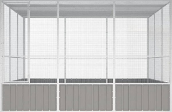 vidaXL vidaXL Woliera, szara, 302,5x324,5x211,5 cm, galwanizowana stal
