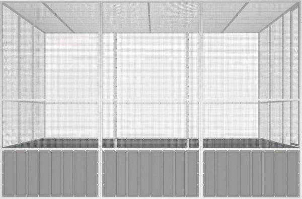 vidaXL vidaXL Woliera, szara, 302,5x324,5x211,5 cm, galwanizowana stal