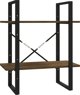 vidaXL Ράφι για βιβλία με 2 ράφια, καφέ δρυς, 60x30x70 cm