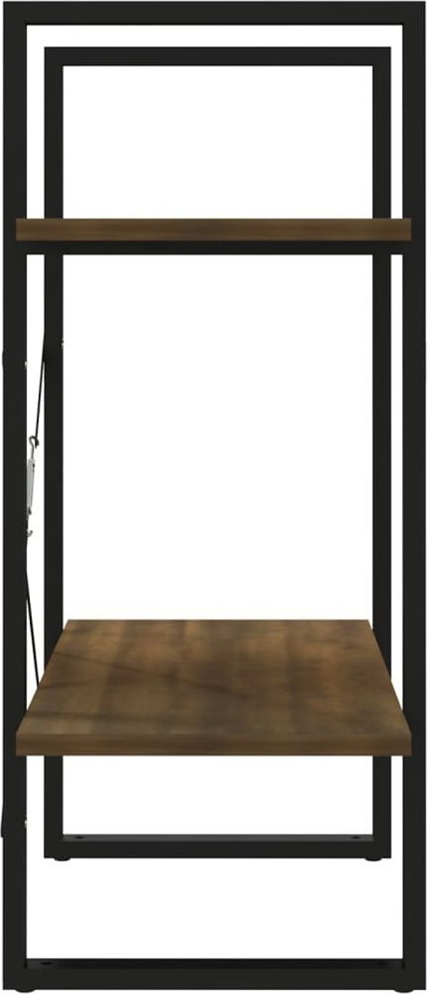 vidaXL Ράφι για βιβλία με 2 ράφια, καφέ δρυς, 60x30x70 cm