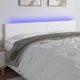 vidaXL Κεφαλάρι για κρεβάτι με LED, λευκό, 160x5x78/88 cm, τεχνητό δέρμα