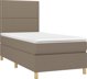vidaXL Κρεβάτι Continental με στρώμα, ταουπέ, ύφασμα, 90x200 εκ