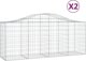 vidaXL Kosze gabionowe, 2 τεμ, 200x50x80/100 εκ, γαλβανισμένο σίδερο