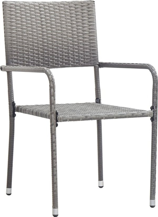 vidaXL Kareskles kogdoy, 4 tem., sti valelles, gkri, poly rattan