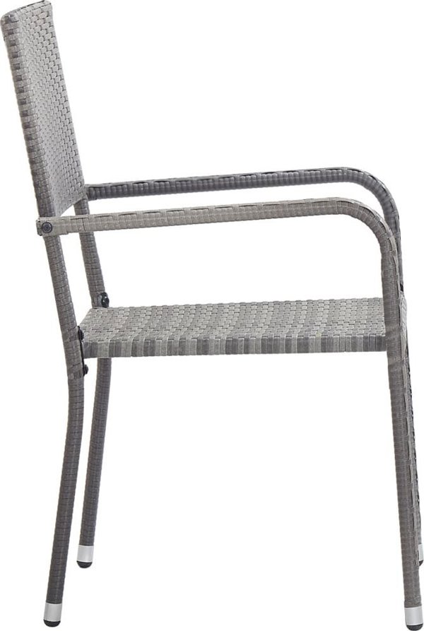 vidaXL Kareskles kogdoy, 4 tem., sti valelles, gkri, poly rattan