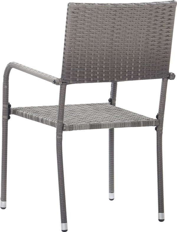 vidaXL Kareskles kogdoy, 4 tem., sti valelles, gkri, poly rattan