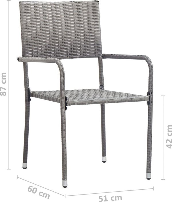 vidaXL Kareskles kogdoy, 4 tem., sti valelles, gkri, poly rattan