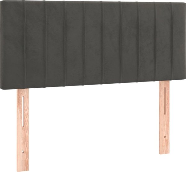vidaXL Προσκέφαλο Κρεβατιού Σκούρο Γκρι, 90x5x78/88 cm, βελούδο