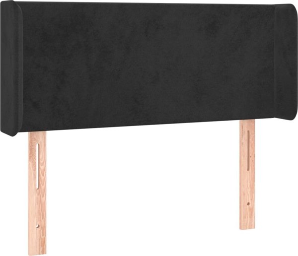 vidaXL Zaglowek uszak, czarny, 103x16x78/88 cm, aksamit