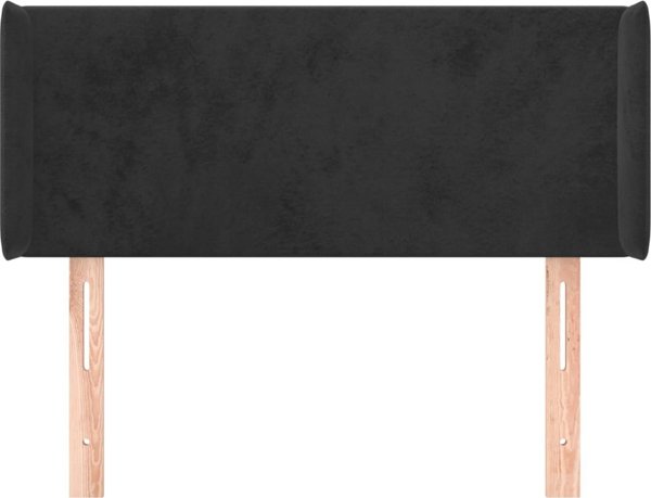 vidaXL Zaglowek uszak, czarny, 103x16x78/88 cm, aksamit