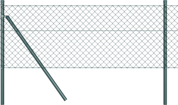 vidaXL Φράχτης με Πλέγμα 0,4x25m & 13 Στύλους, Γαλβανισμένο Ατσάλι, Πράσινος