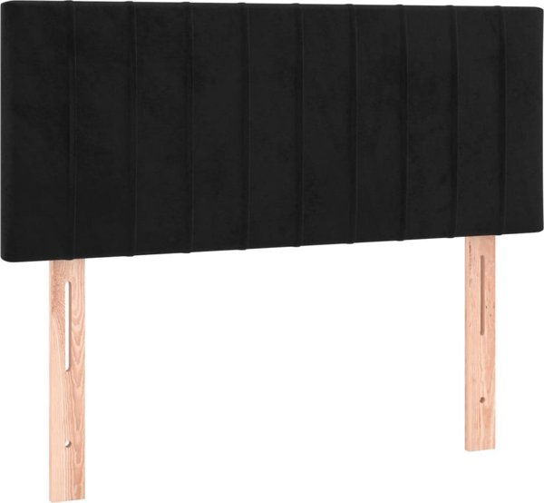 vidaXL Κρεβάτι Continental με στρώμα, μαύρο, βελούδο, 100 x 200 cm