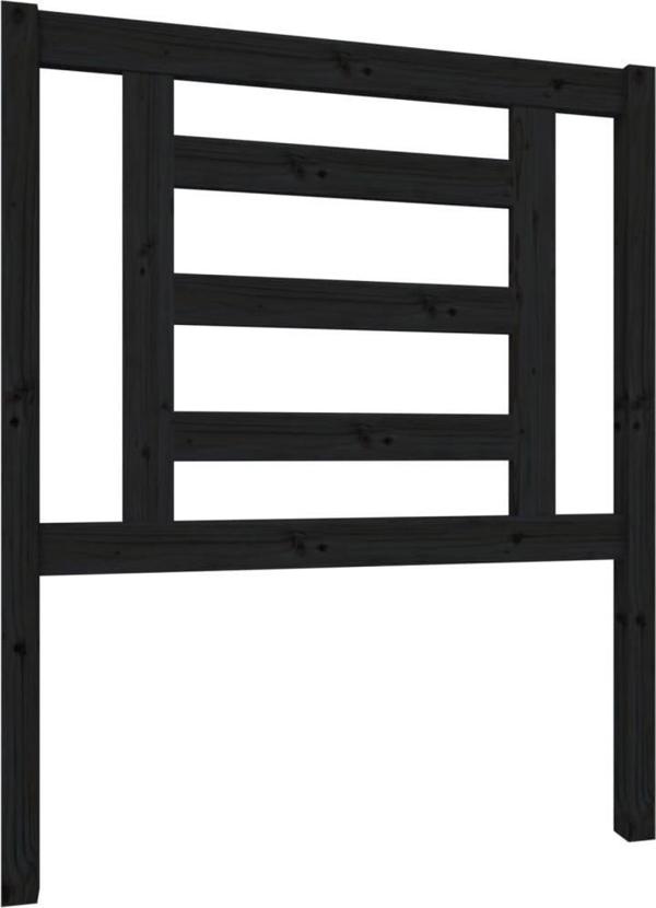 vidaXL Κεφαλάρι κρεβατιού, μαύρο, 81x4x100 cm, από μασίφ πεύκο