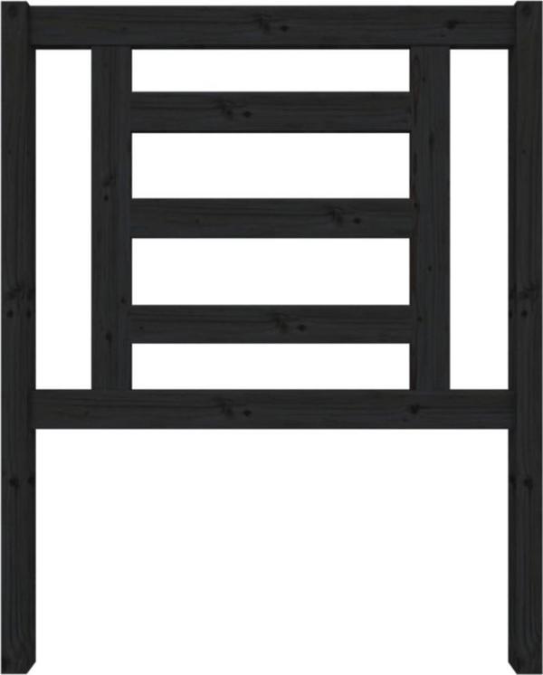 vidaXL Κεφαλάρι κρεβατιού, μαύρο, 81x4x100 cm, από μασίφ πεύκο