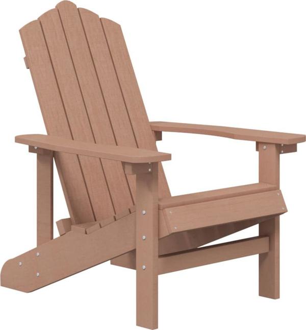 vidaXL Εξωτερικές καρέκλες Adirondack με τραπεζάκι, HDPE, καφέ