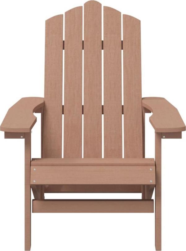 vidaXL Εξωτερικές καρέκλες Adirondack με τραπεζάκι, HDPE, καφέ