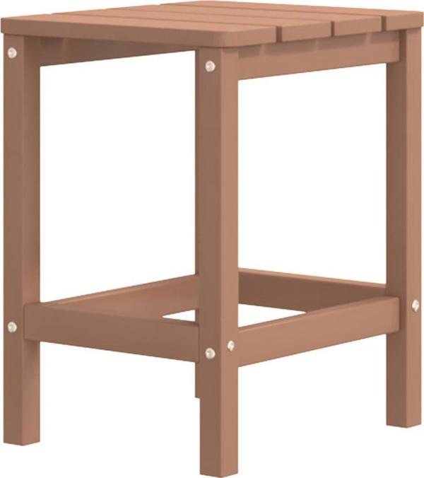 vidaXL Εξωτερικές καρέκλες Adirondack με τραπεζάκι, HDPE, καφέ