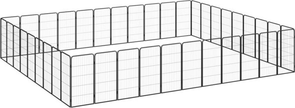 vidaXL Kojec dla psa, 40 paneli, czarny, 50x100 cm, stal