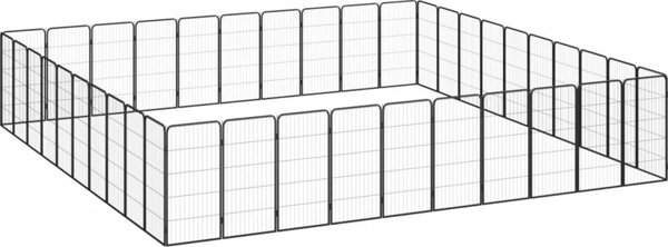 vidaXL Kojec dla psa, 40 paneli, czarny, 50x100 cm, stal