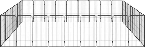 vidaXL Kojec dla psa, 40 paneli, czarny, 50x100 cm, stal