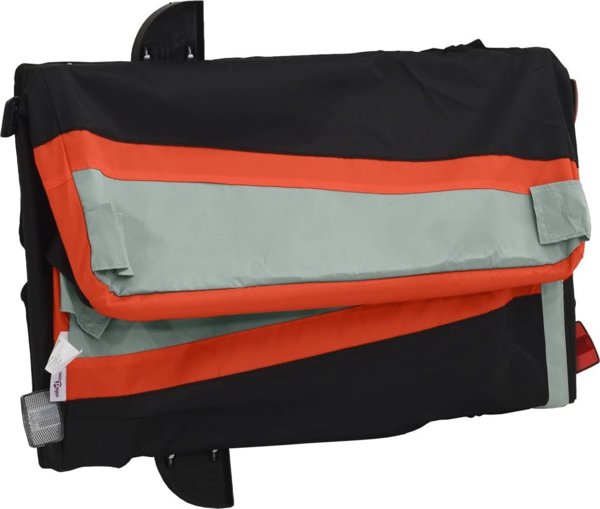 vidaXL Ποδηλατική τρέιλερ, μαύρο-πορτοκαλί, 30 kg, σίδηρος