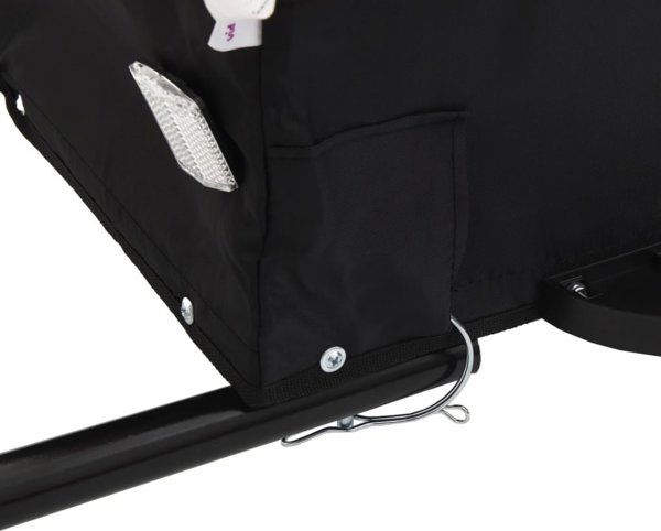 vidaXL Ποδηλατική τρέιλερ, μαύρο-πορτοκαλί, 30 kg, σίδηρος