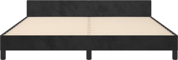 vidaXL Rama κρεβατιού με κεφαλάρι, μαύρη, 160x200 εκ., βελούδινη