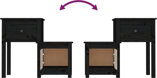 vidaXL vidaXL Szafka nocna, 79,5x38x65,5 cm, lite drewno sosnowe