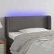 vidaXL Κεφαλάρι κρεβατιού με LED, γκρι, 83x16x78/88 cm, συνθετικό δέρμα
