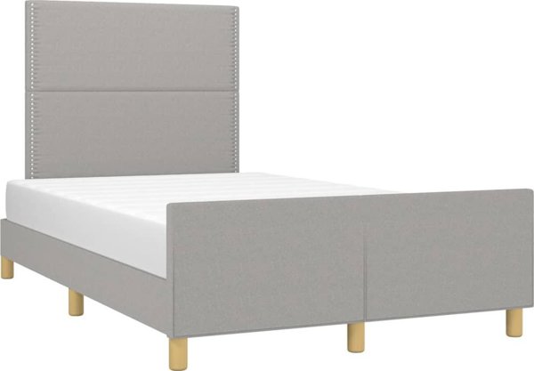 vidaXL Rama κρεβατιού με κεφαλάρι ανοιχτό γκρι 120x200 εκ